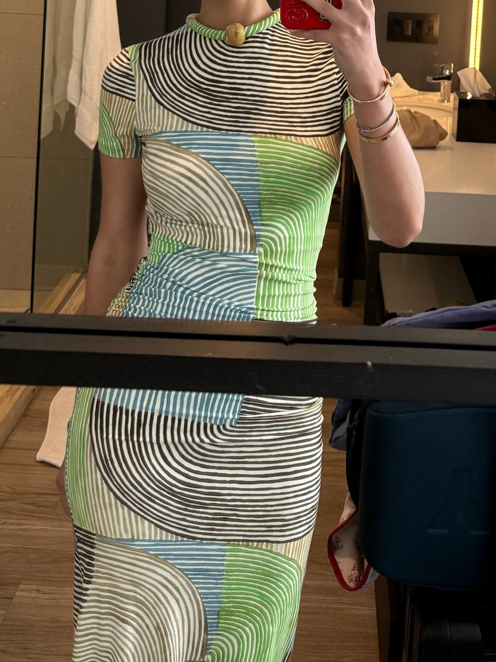Silvia Tcherassi Yara Dress in Abstract Green Print - WORN ONCE - Picture 5 of 5